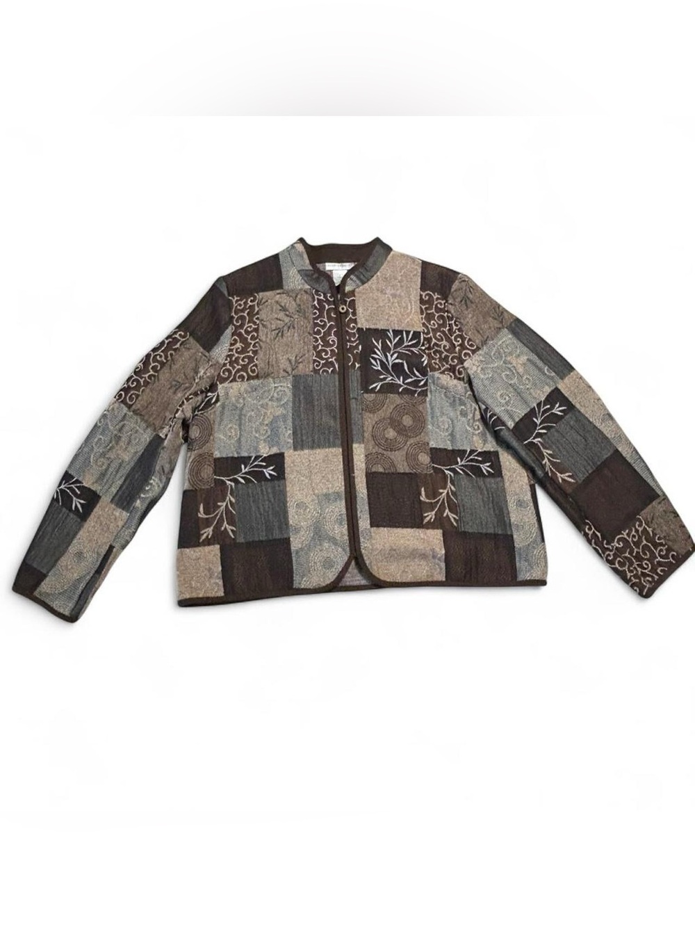 Preswick & Moore Patchwork Tapestry Jacket Size L Brown Y2K